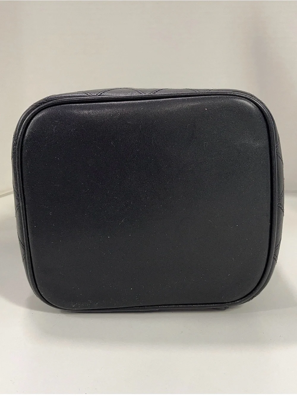Vintage Chanel Black Caviar Leather Vanity Case Top Handle  Bag Gold Hardware